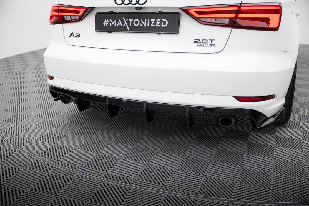 Maxton Design Rear Valance Audi A3 Sedan 8V Facelift  (Version with single exhaust tips on both sides)