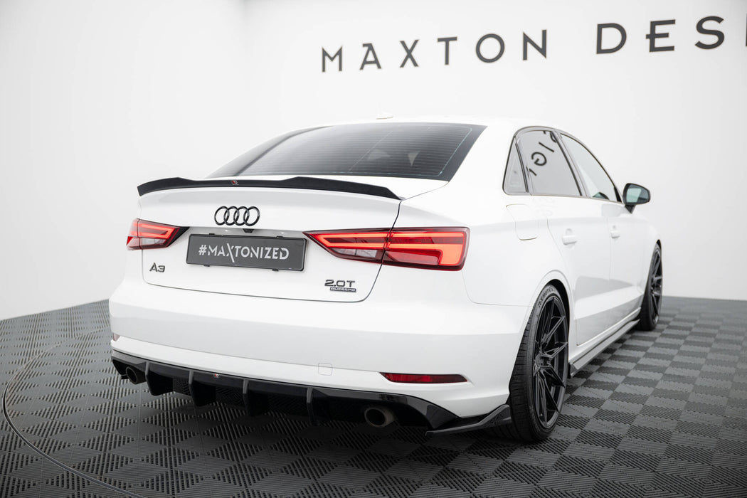 Maxton Design Rear Valance Audi A3 Sedan 8V Facelift  (Version with single exhaust tips on both sides)