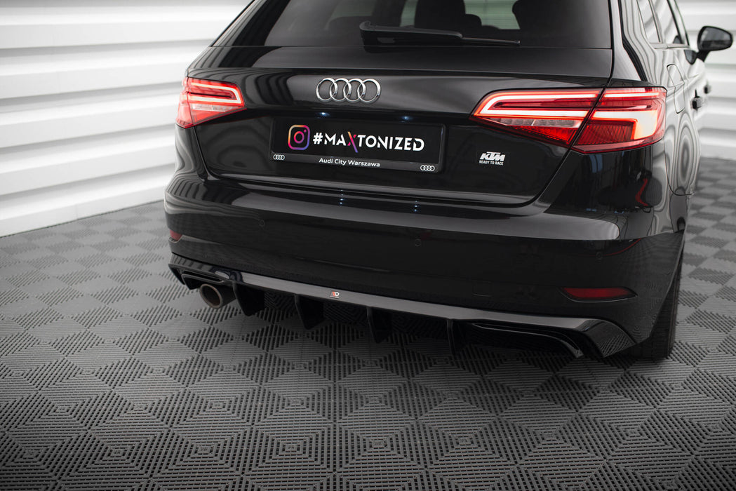 Maxton Design Rear Valance Audi A3 Sportback 8V Facelift (Version with one exhaust tip on single side)