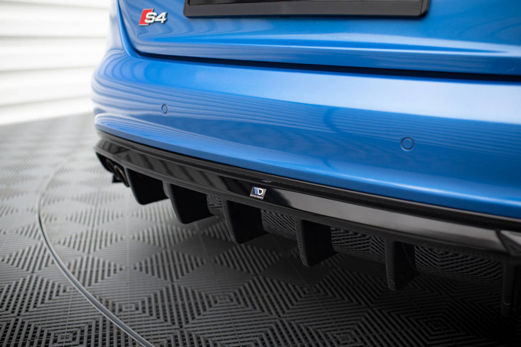 Maxton Design Rear Valance Audi A4 S-Line Sedan / Avant B8 (Version with dual exhaust tips on one side)