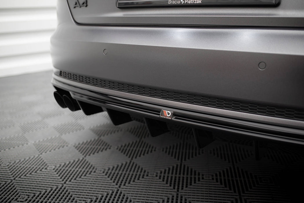 Maxton Design Rear Valance Audi A4 S-line B9 (Version with dual exhaust tips on one side)