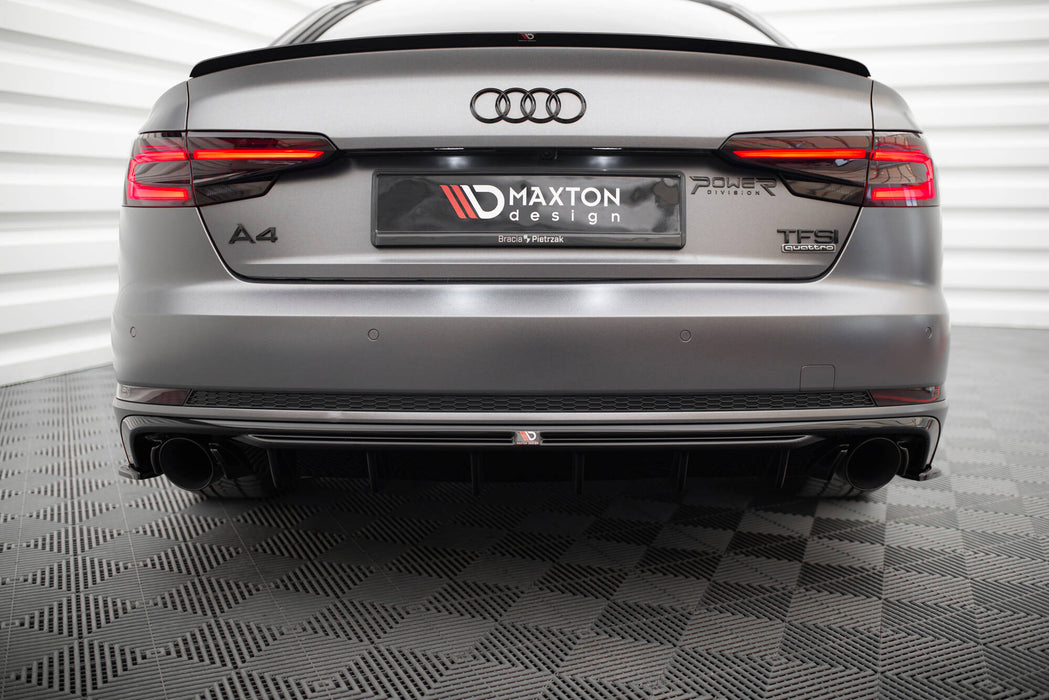 Maxton Design Rear Valance Audi A4 S-line B9 (Version with single exhaust tips on both sides)