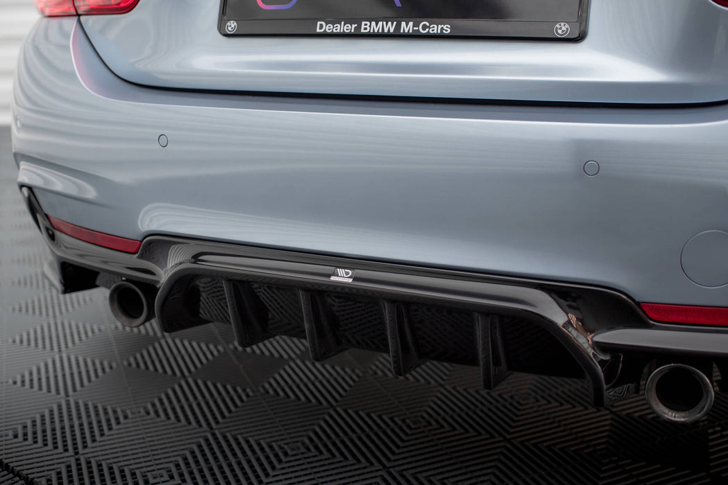 Maxton Design Rear Valance BMW 4 Coupe / Gran Coupe / Cabrio M-Pack F32 / F36 / F33 (Version with single exhausts on both sides)