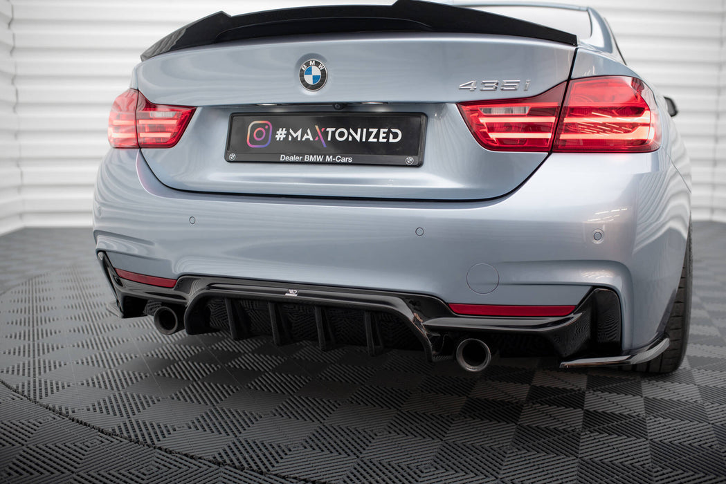 Maxton Design Rear Valance BMW 4 Coupe / Gran Coupe / Cabrio M-Pack F32 / F36 / F33 (Version with single exhausts on both sides)