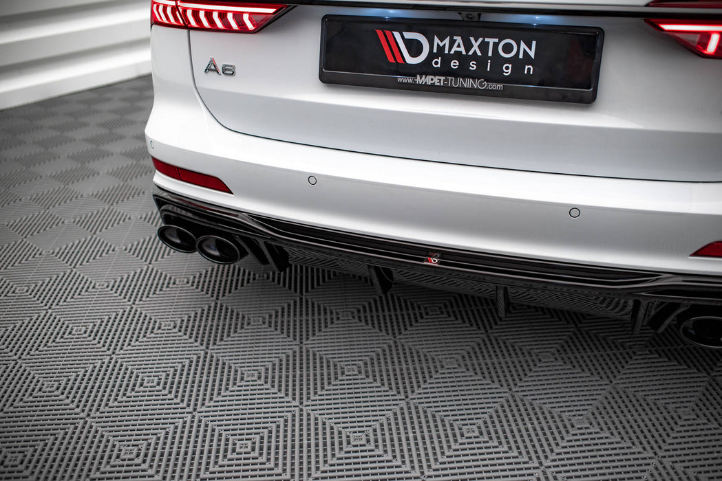 Maxton Design Rear Valance + Exhaust Ends Imitation Audi A6 S-Line / S6 C8 / C8 Facelift