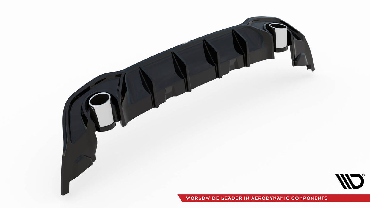 Maxton Design Rear Valance + Exhaust Ends Imitation Volkswagen Golf GTE / R-Line Mk8 / Mk8 Facelift