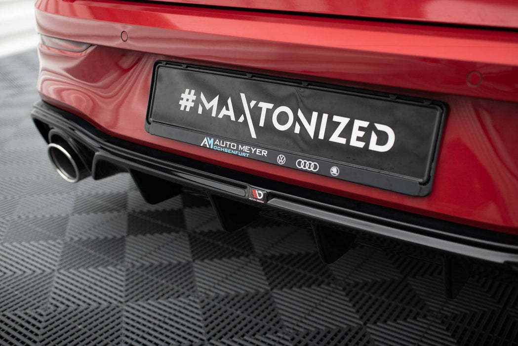 Maxton Design Rear Valance + Exhaust Ends Imitation Volkswagen Golf GTE / R-Line Mk8 / Mk8 Facelift