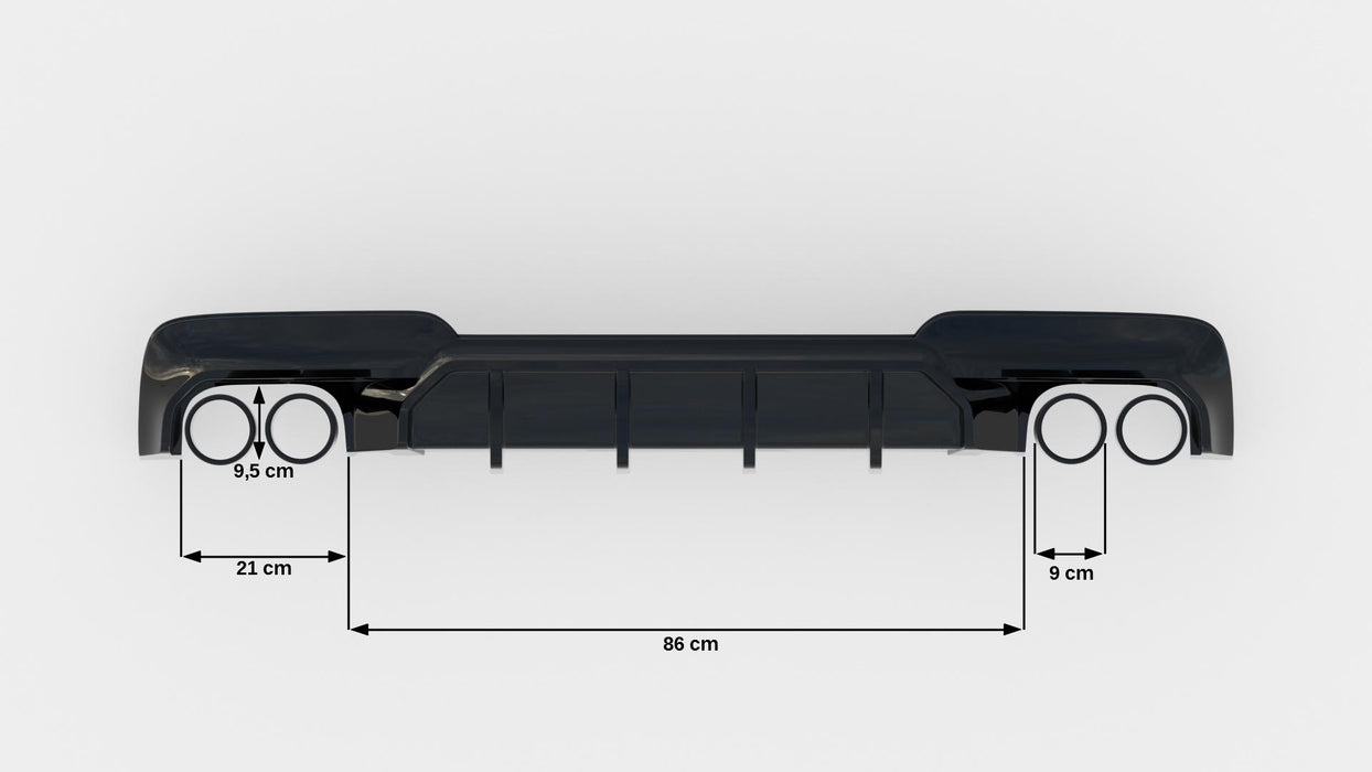 Maxton Design Rear Valance V.2 BMW 5 M-Pack F10 / F11 (Version with two double exhausts)
