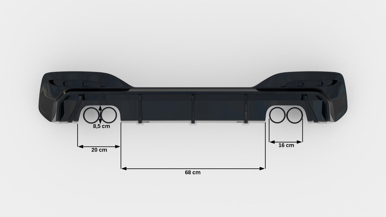 Maxton Design Rear Valance V.3 BMW 1 M-Pack / M140i F20 Facelift (Version with dual exhausts on both sides)