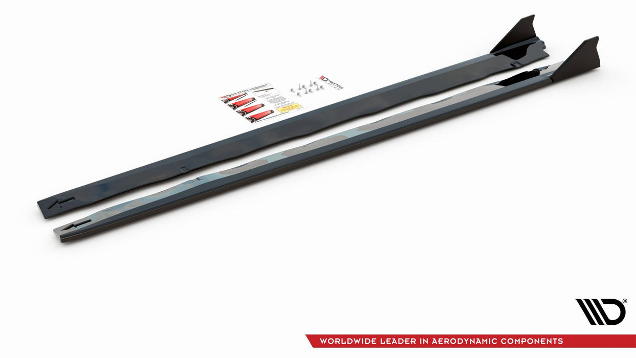 Maxton Design Side Skirts Diffusers + Flaps Ford Mustang GT Mk6 Facelift