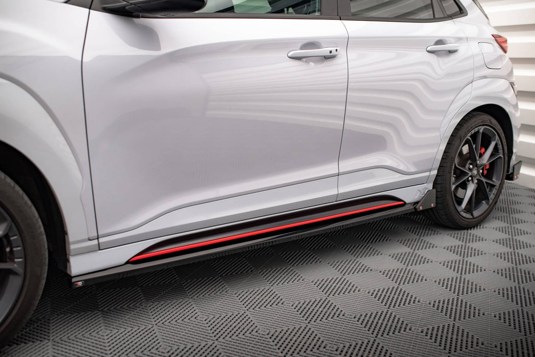 Maxton Design Side Skirts Diffusers V.1 + Flaps Hyundai Kona N Mk1