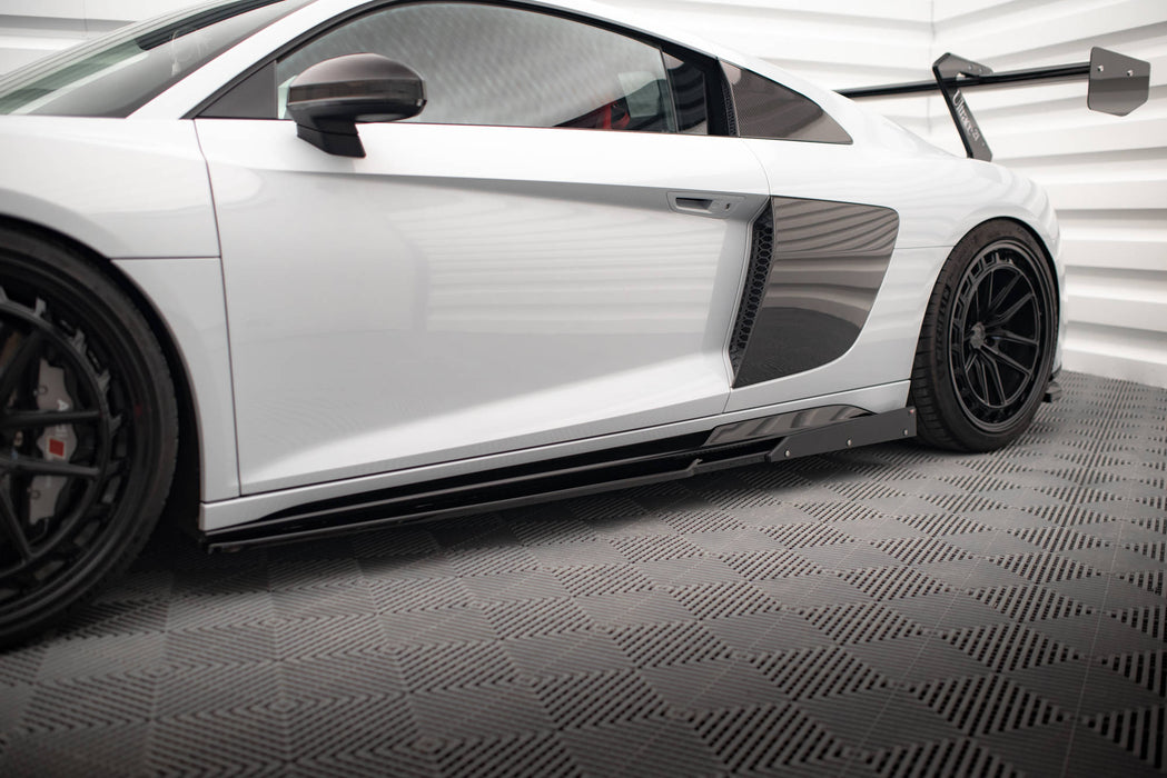 Maxton Design Side Skirts Diffusers  V.2+ Flaps Audi R8 Mk2 Facelift