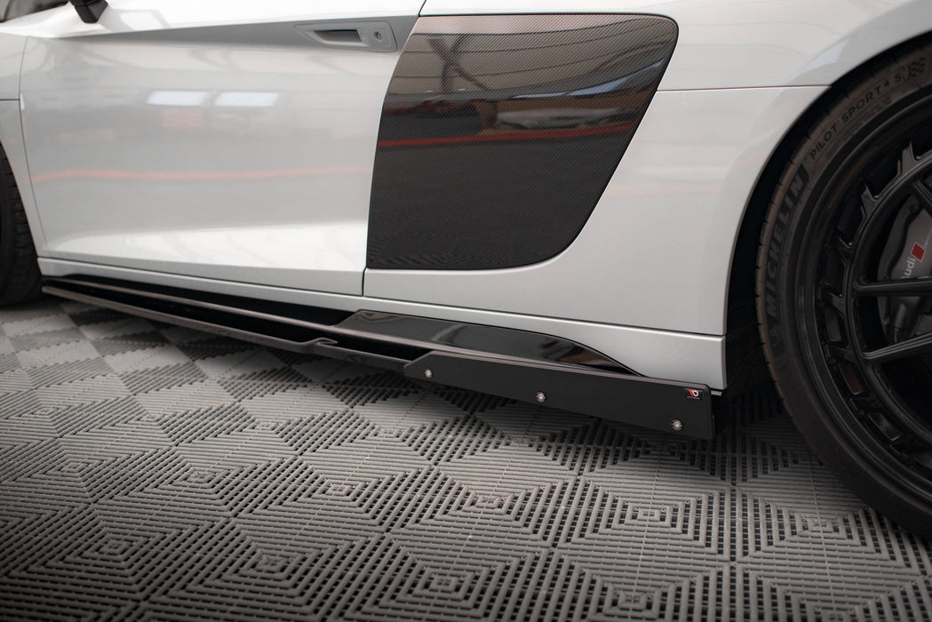 Maxton Design Side Skirts Diffusers  V.2+ Flaps Audi R8 Mk2 Facelift