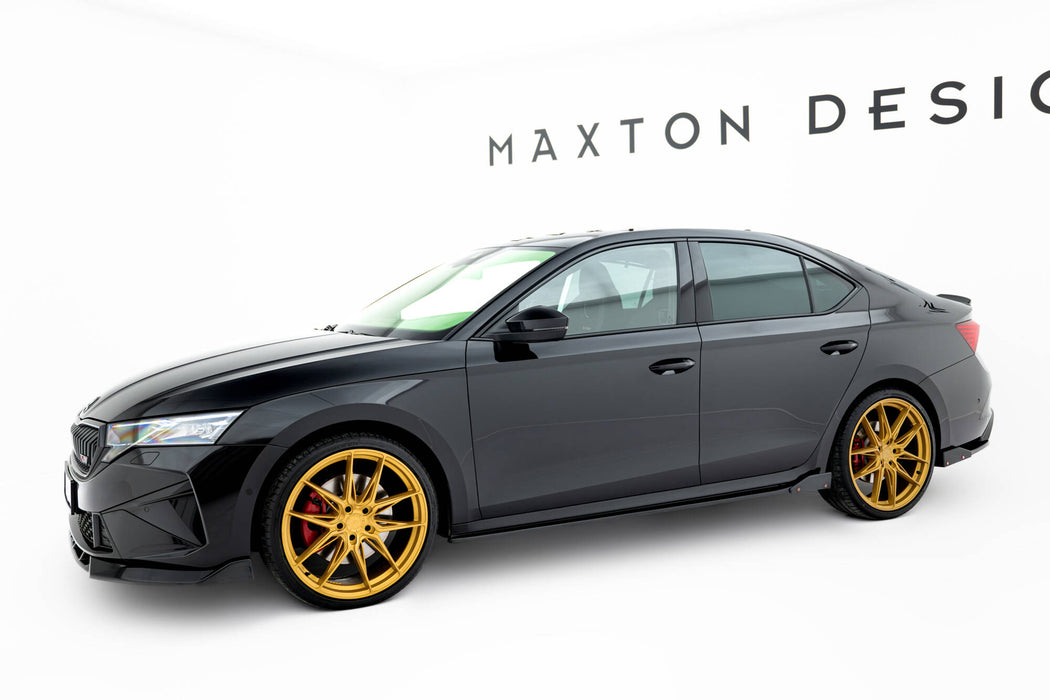 Maxton Design Side Skirts Diffusers V.2 + Flaps Skoda Octavia RS Liftback / Combi Mk4 Facelift