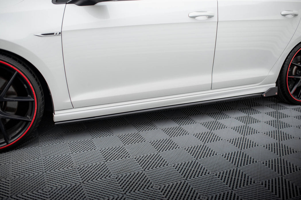 Maxton Design Side Skirts Diffusers V.3 + Flaps Volkswagen Golf R / R-Line Mk7