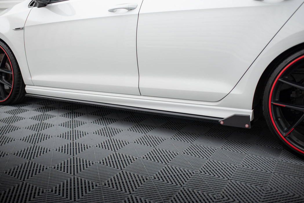 Maxton Design Side Skirts Diffusers V.3 + Flaps Volkswagen Golf R / R-Line Mk7