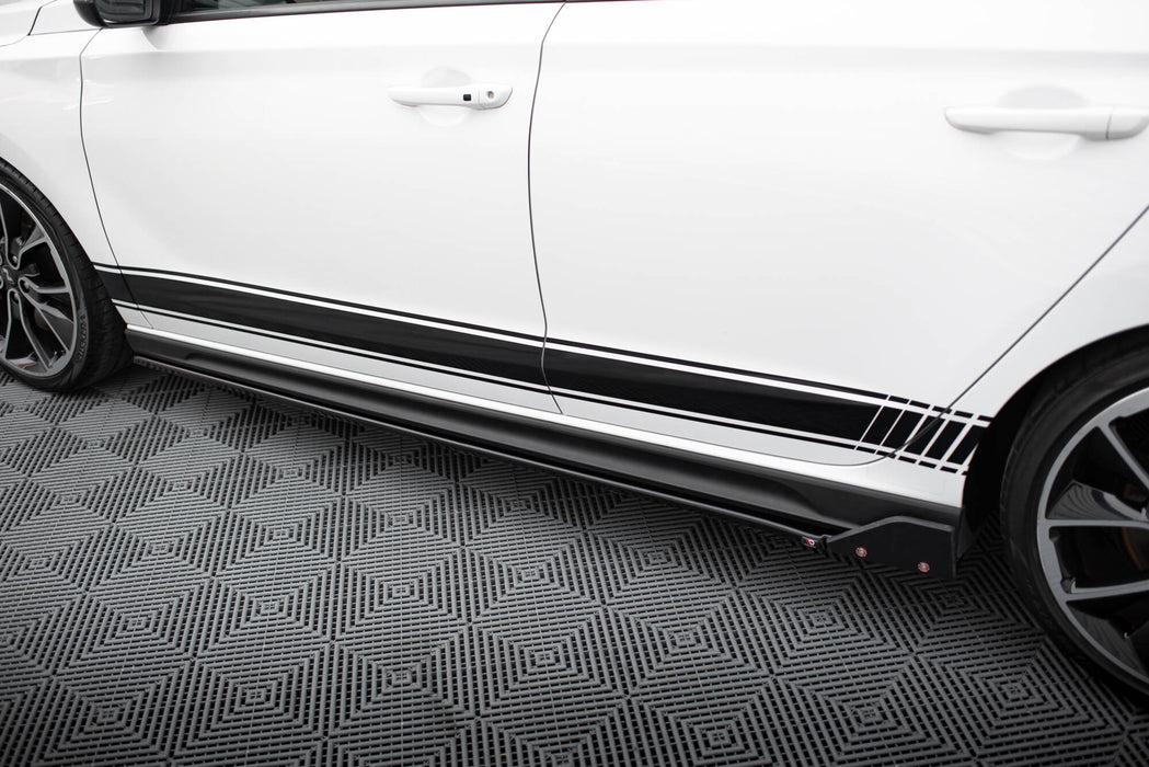 Maxton Design Side Skirts Diffusers V.5 + Flaps Hyundai I30 N Mk3 / Mk3 FL Hatchback/Fastback