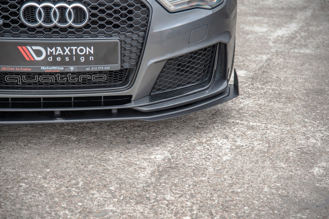 Maxton Design Street Pro Front Splitter + Flaps Audi RS3 8V Sportback
