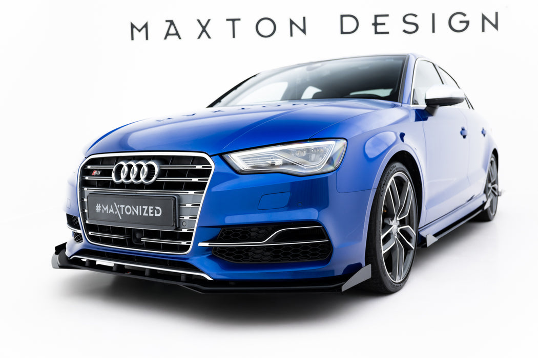 Maxton Design Street Pro Front Splitter + Flaps Audi S3 / A3 S-Line Sedan 8V