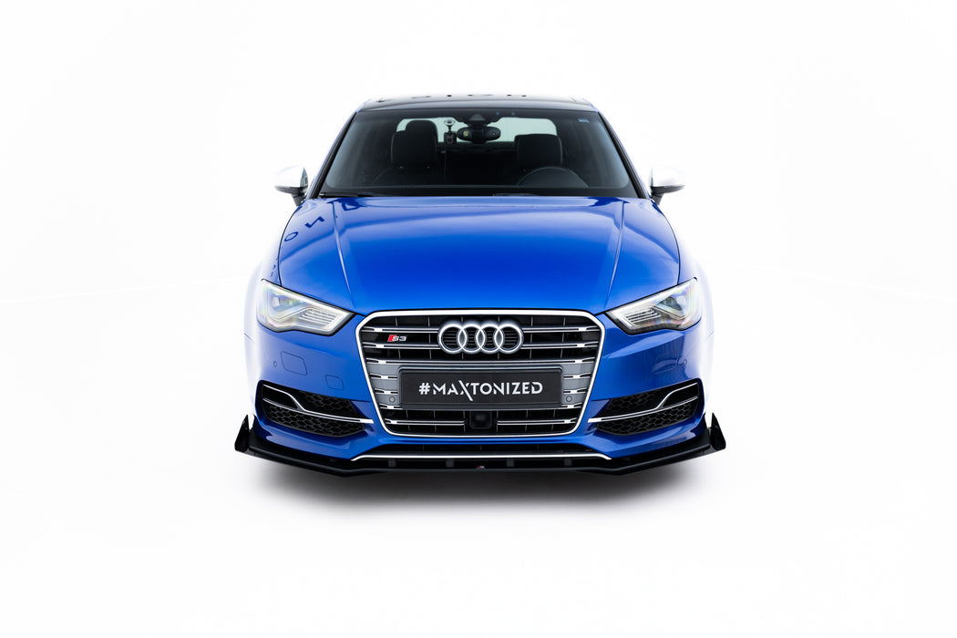 Maxton Design Street Pro Front Splitter + Flaps Audi S3 / A3 S-Line Sedan 8V