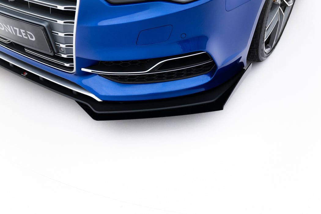 Maxton Design Street Pro Front Splitter + Flaps Audi S3 / A3 S-Line Sedan 8V