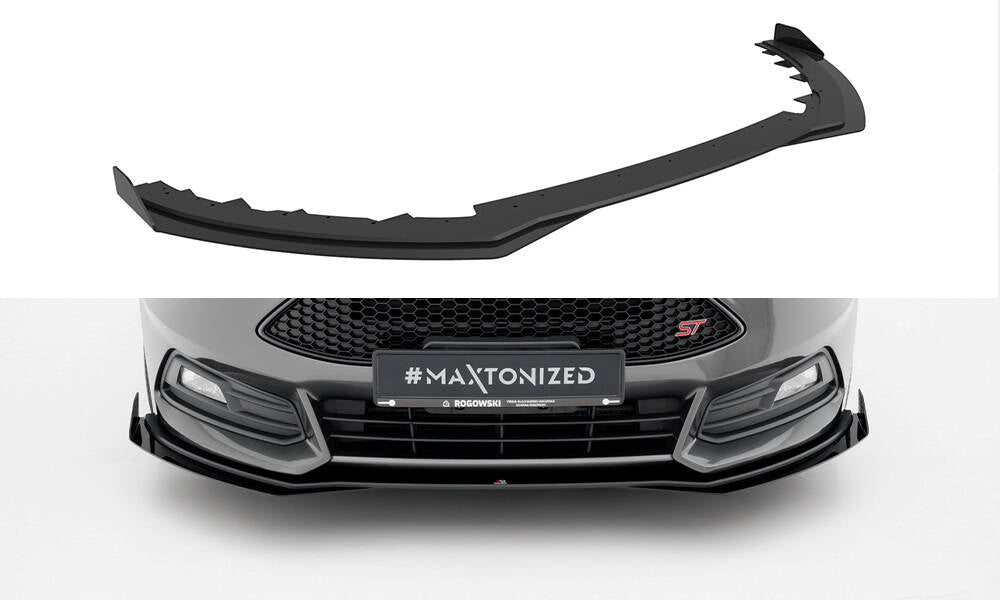 Maxton Design Street Pro Front Splitter + Flaps Ford Focus ST Mk3 Facelift