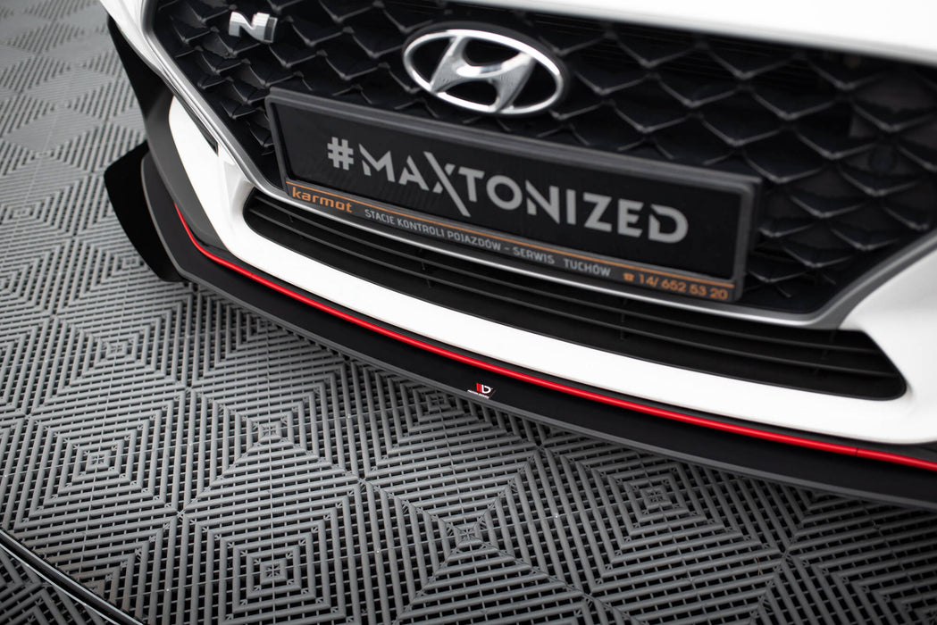 Maxton Design Street Pro Front Splitter + Flaps Hyundai I30 N Mk3 Hatchback / Fastback