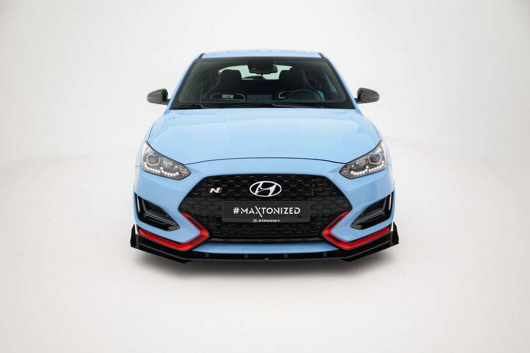 Maxton Design Street Pro Front Splitter + Flaps Hyundai Veloster N Mk2
