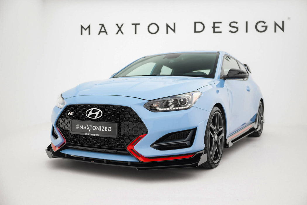 Maxton Design Street Pro Front Splitter + Flaps Hyundai Veloster N Mk2