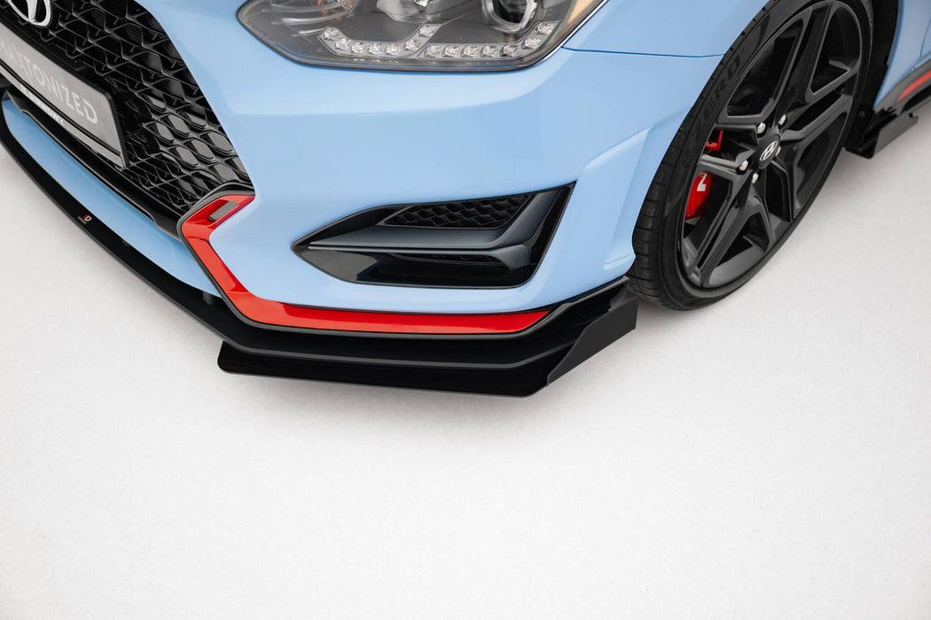 Maxton Design Street Pro Front Splitter + Flaps Hyundai Veloster N Mk2