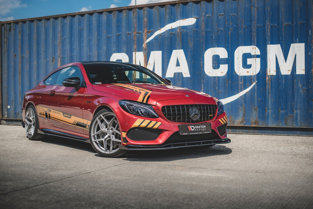 Maxton Design Street Pro Front Splitter + Flaps Mercedes-AMG C43 Coupe C205