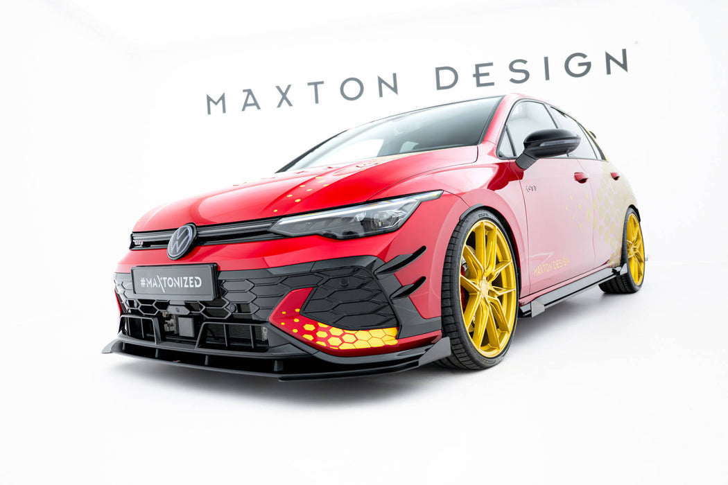 Maxton Design Street Pro Front Splitter + Flaps Volkswagen Golf GTI Clubsport Mk8 Facelift