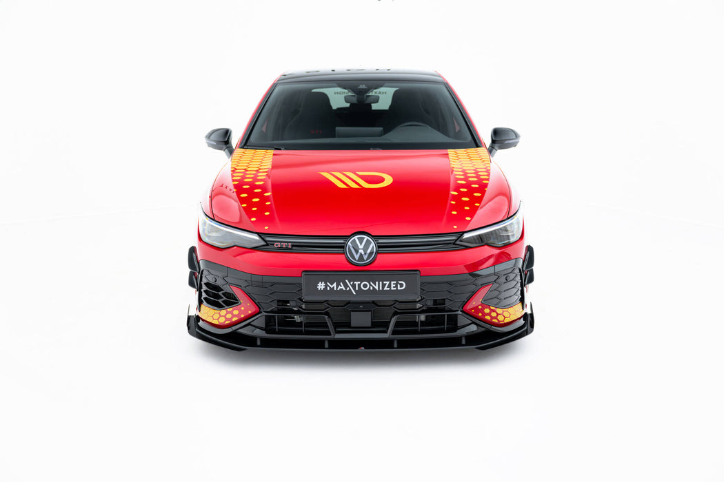 Maxton Design Street Pro Front Splitter + Flaps Volkswagen Golf GTI Clubsport Mk8 Facelift