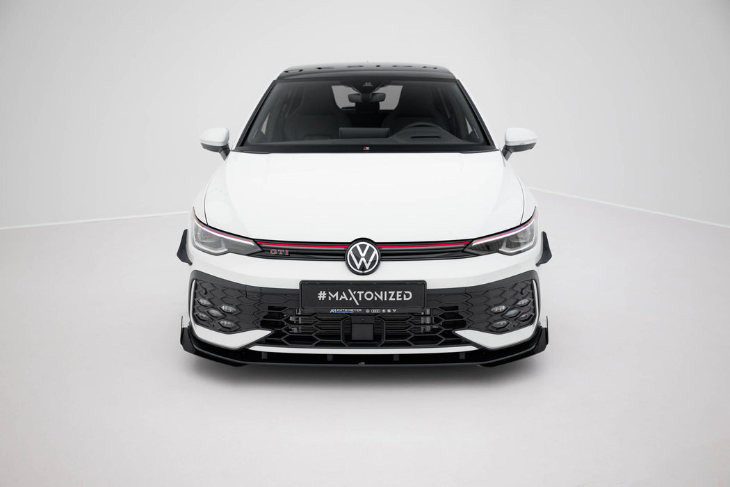 Maxton Design Street Pro Front Splitter + Flaps Volkswagen Golf GTI / GTE / R-Line Mk8 Facelift