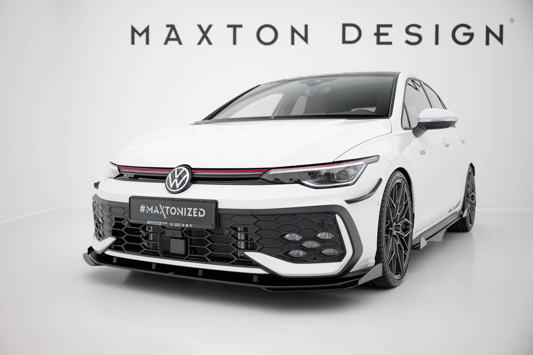 Maxton Design Street Pro Front Splitter + Flaps Volkswagen Golf GTI / GTE / R-Line Mk8 Facelift