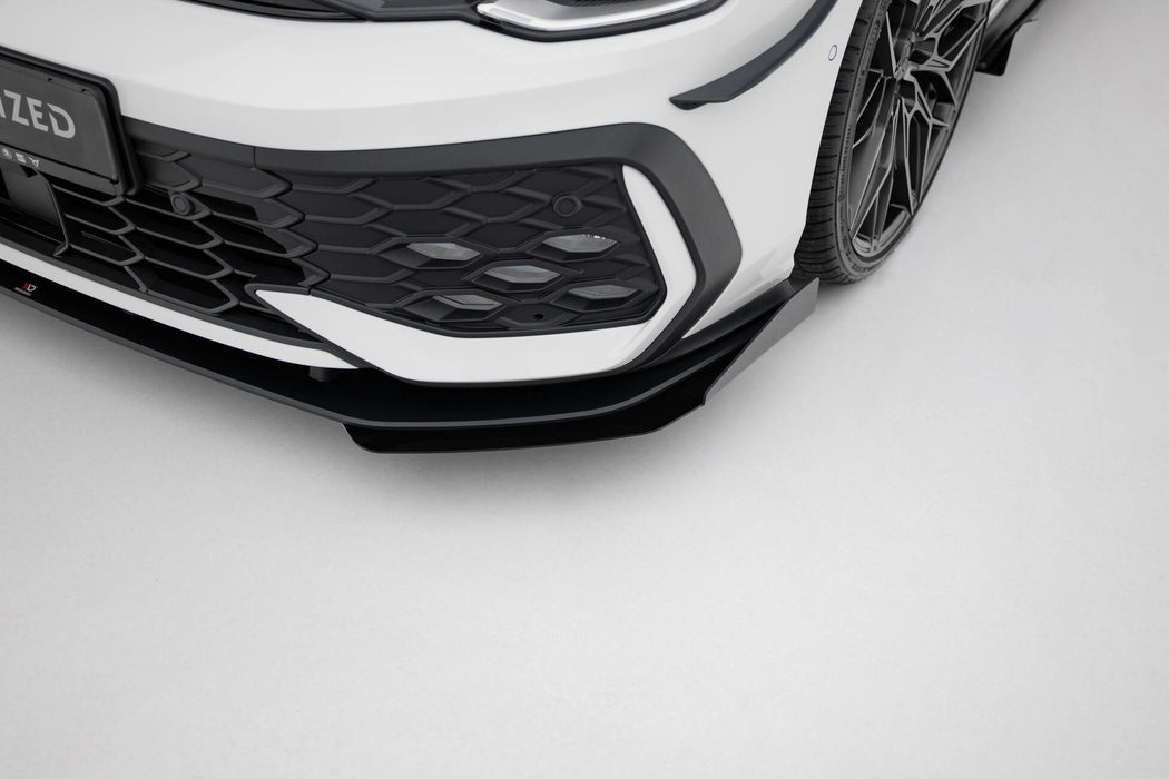 Maxton Design Street Pro Front Splitter + Flaps Volkswagen Golf GTI / GTE / R-Line Mk8 Facelift