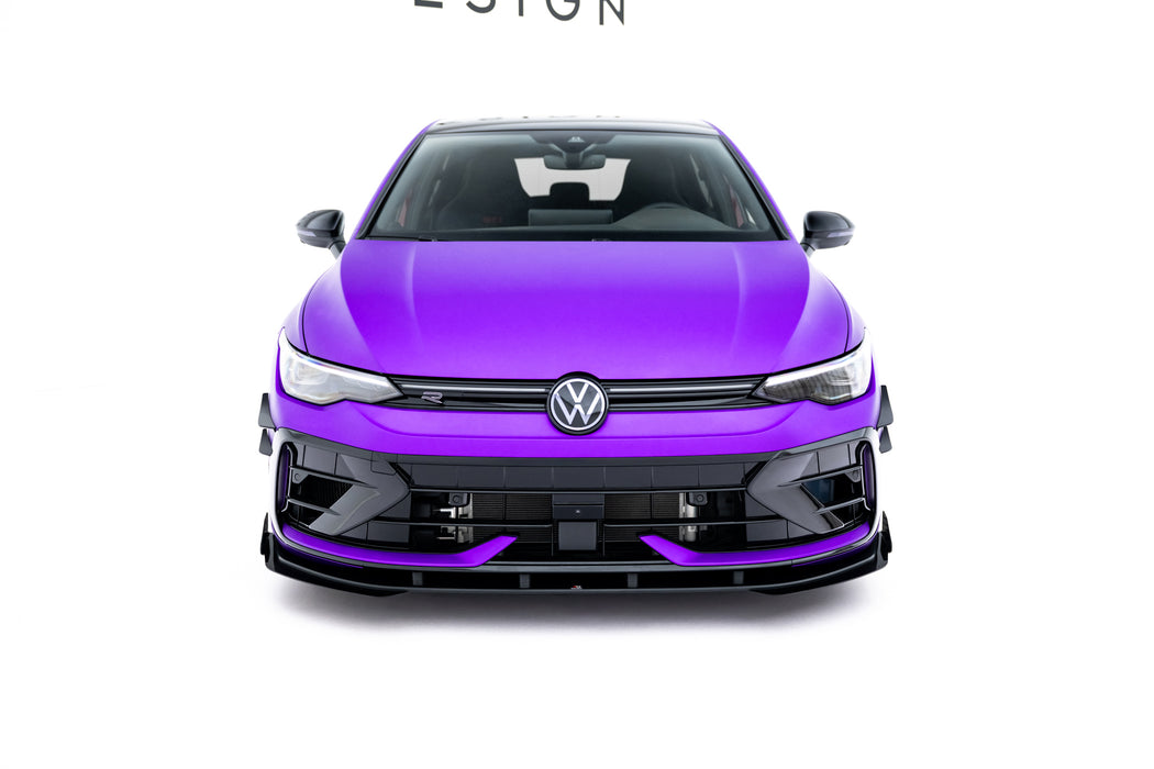 Maxton Design Street Pro Front Splitter + Flaps Volkswagen Golf R Mk8 Facelift