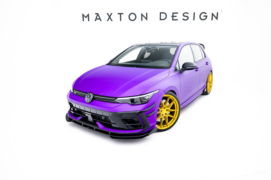Maxton Design Street Pro Front Splitter + Flaps Volkswagen Golf R Mk8 Facelift