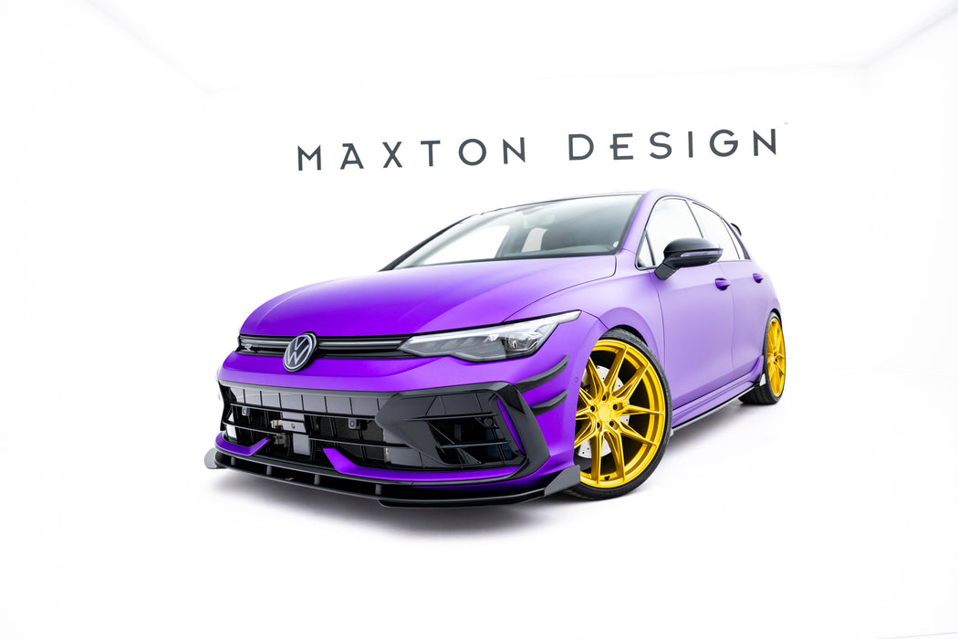 Maxton Design Street Pro Front Splitter + Flaps Volkswagen Golf R Mk8 Facelift