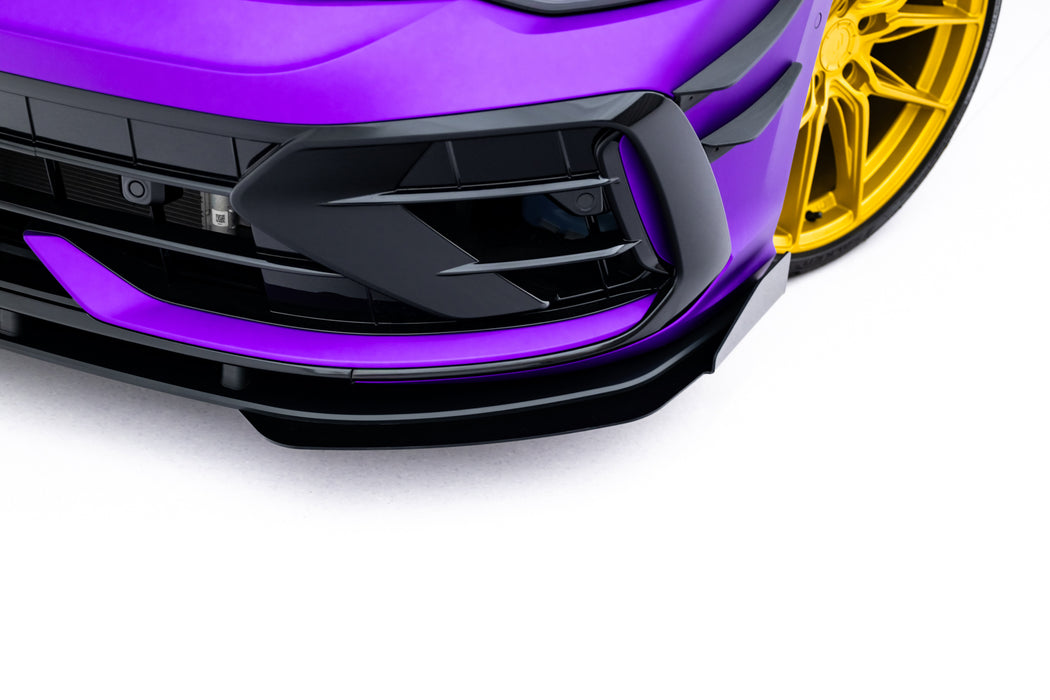 Maxton Design Street Pro Front Splitter + Flaps Volkswagen Golf R Mk8 Facelift