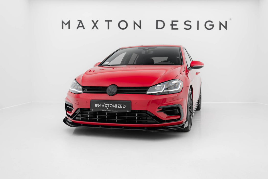 Maxton Design Street Pro Front Splitter + Flaps Volkswagen Golf R / R-Line Mk7 Facelift