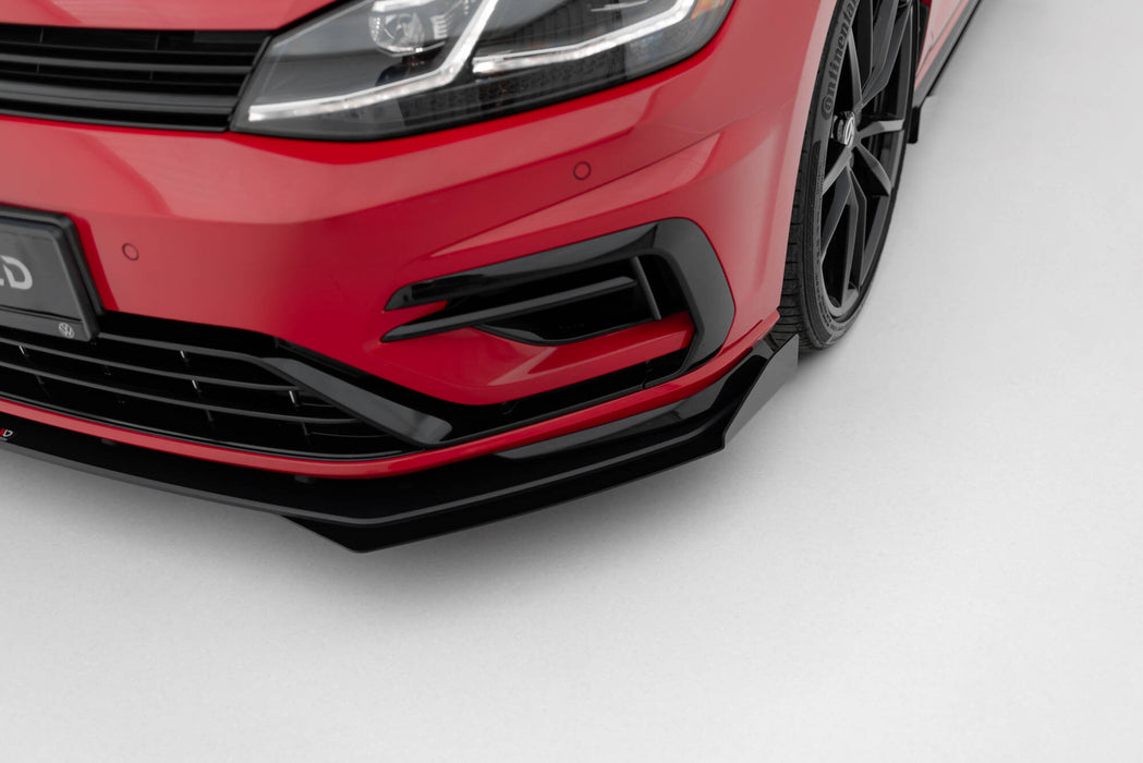 Maxton Design Street Pro Front Splitter + Flaps Volkswagen Golf R / R-Line Mk7 Facelift