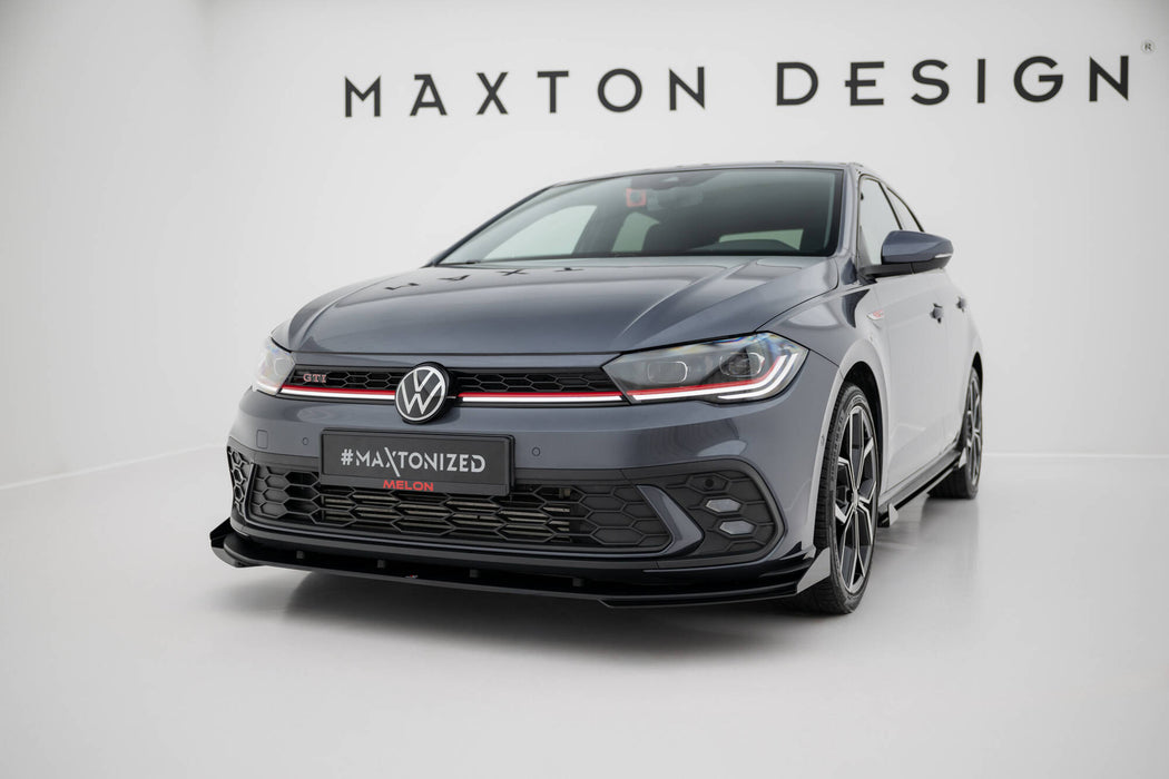Maxton Design Street Pro Front Splitter + Flaps Volkswagen Polo GTI Mk6 Facelift