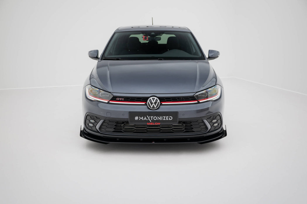Maxton Design Street Pro Front Splitter + Flaps Volkswagen Polo GTI Mk6 Facelift
