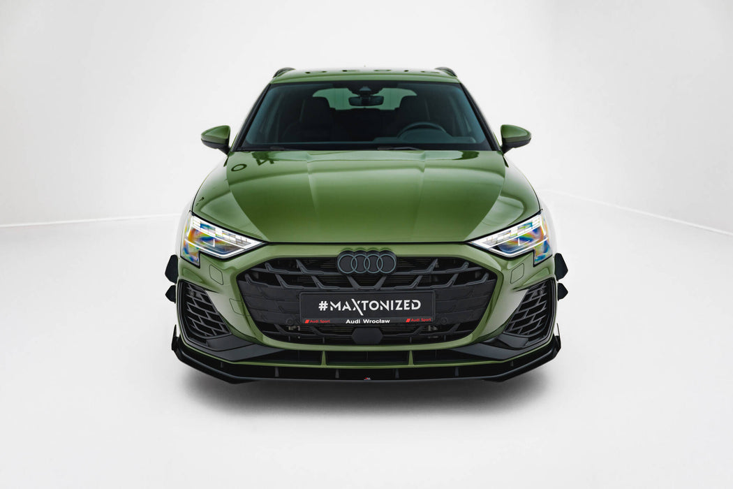 Maxton Design Street Pro Front Splitter V.1 + Flaps Audi S3 Sportback / A3 S-line Sportback 8Y Facelift