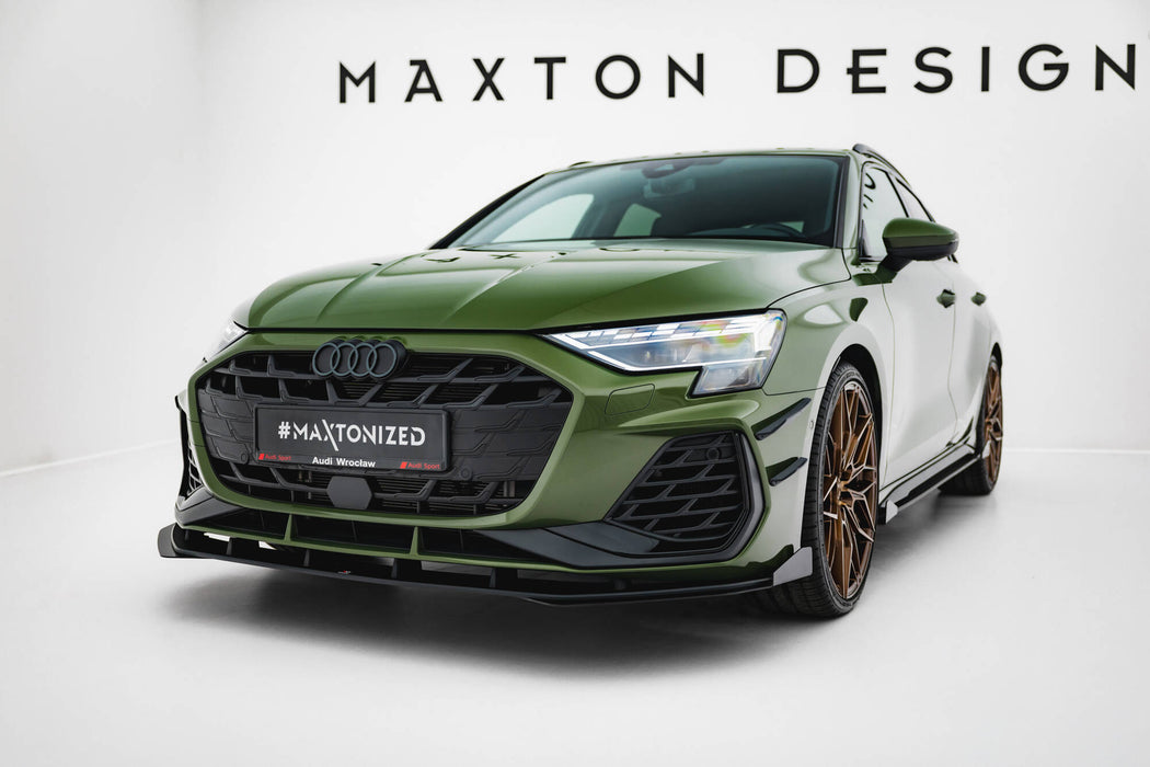 Maxton Design Street Pro Front Splitter V.1 + Flaps Audi S3 Sportback / A3 S-line Sportback 8Y Facelift