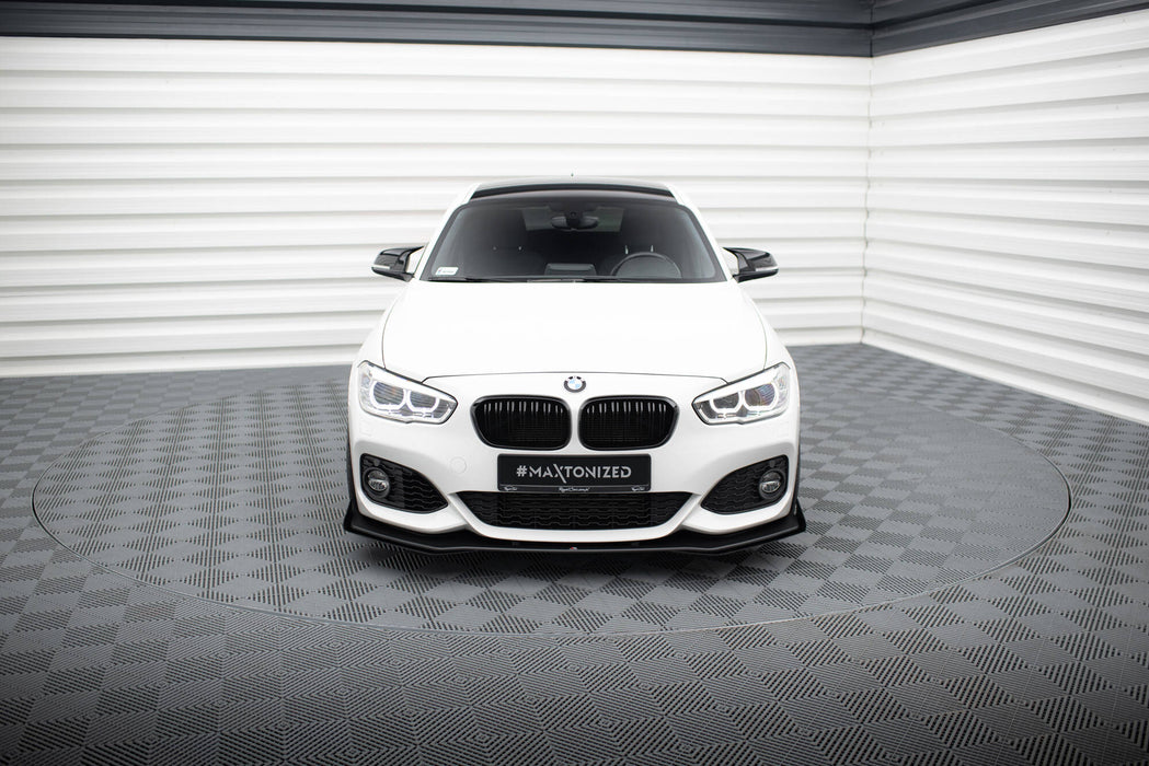 Maxton Design Street Pro Front Splitter V.3 + Flaps for BMW 1 F20 M-Pack Facelift / M140i