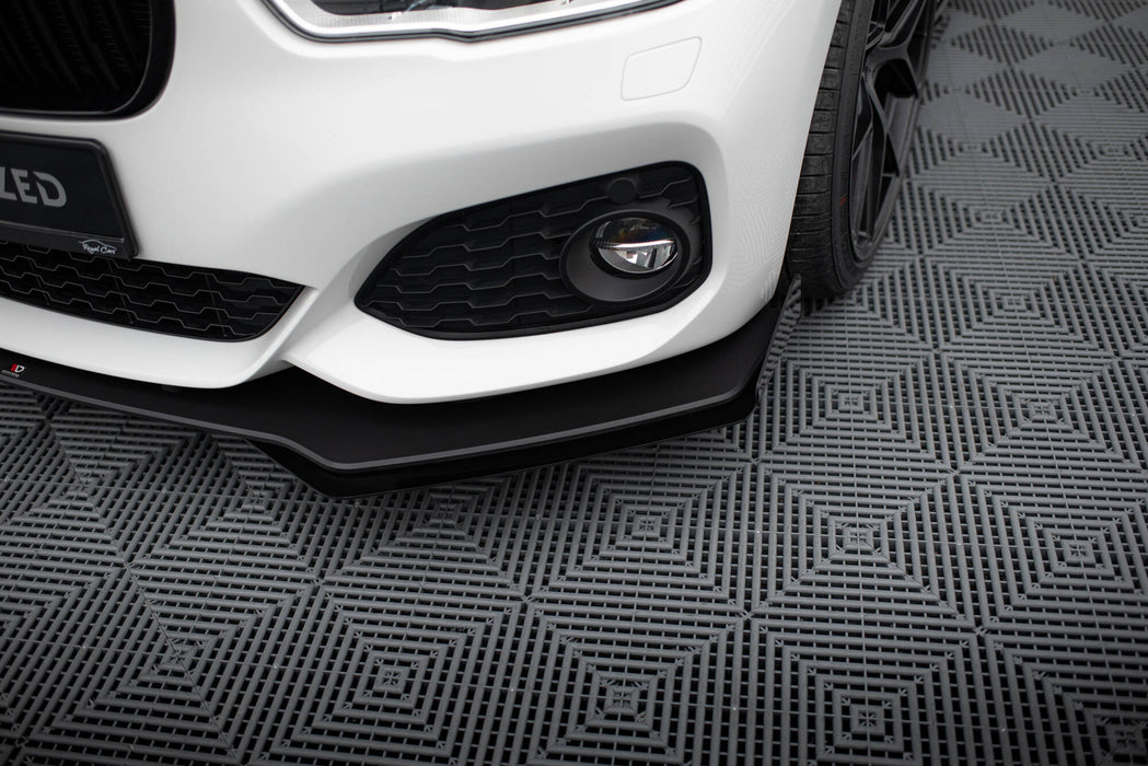 Maxton Design Street Pro Front Splitter V.3 + Flaps for BMW 1 F20 M-Pack Facelift / M140i