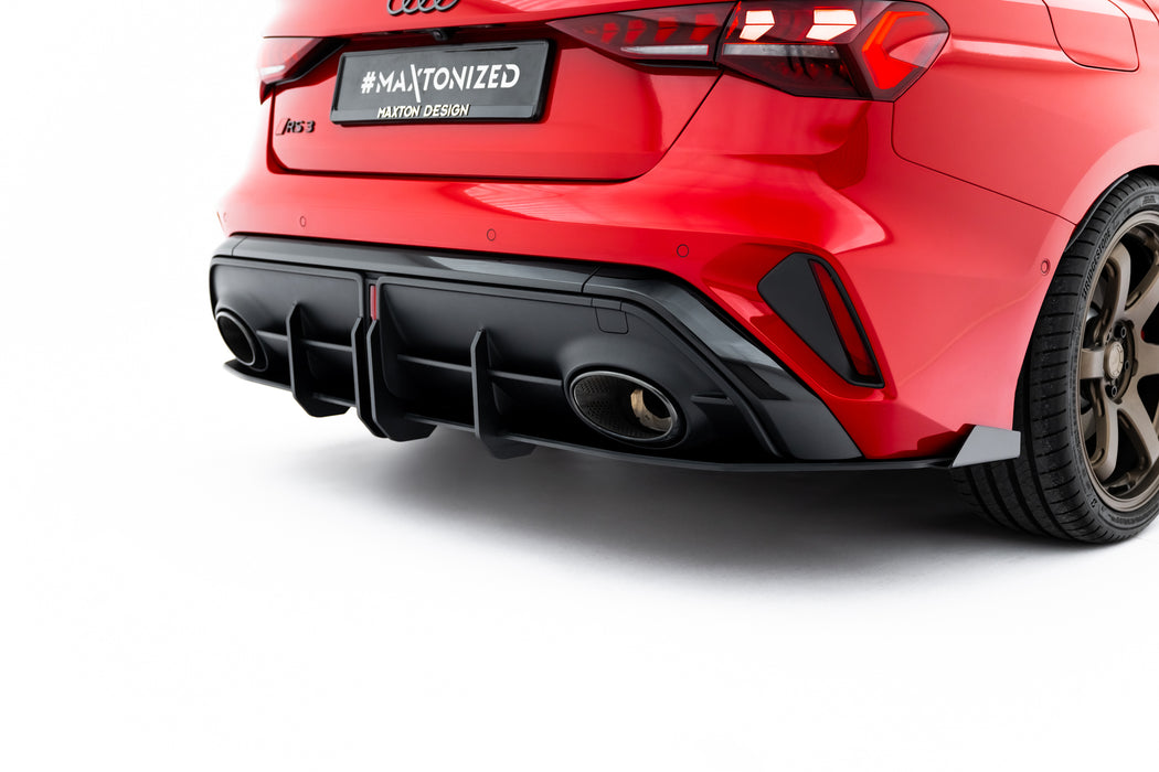 Maxton Design Street Pro Rear Diffuser + Flaps Audi RS3 Sedan 8Y Facelift