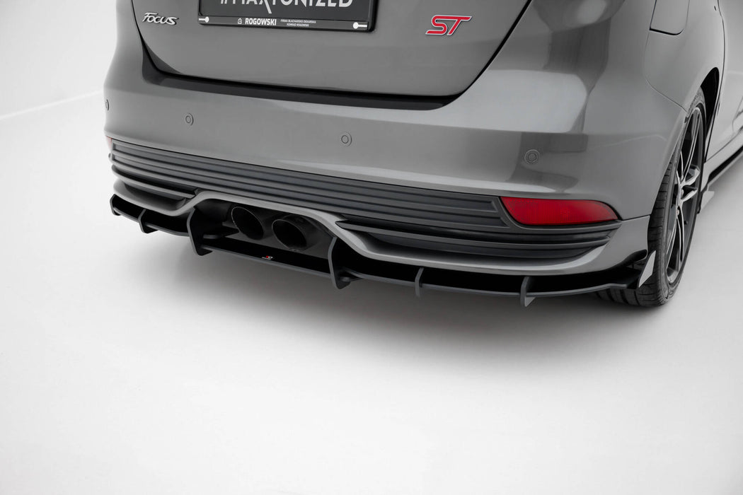 Maxton Design Street Pro Rear Diffuser + Flaps Ford Focus ST Mk3 Facelift